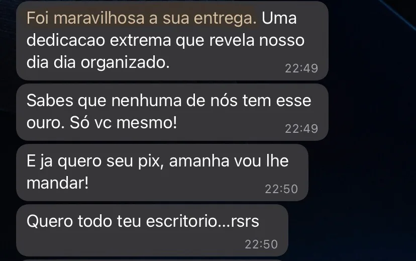 Print de depoimento de cliente do Método OGP